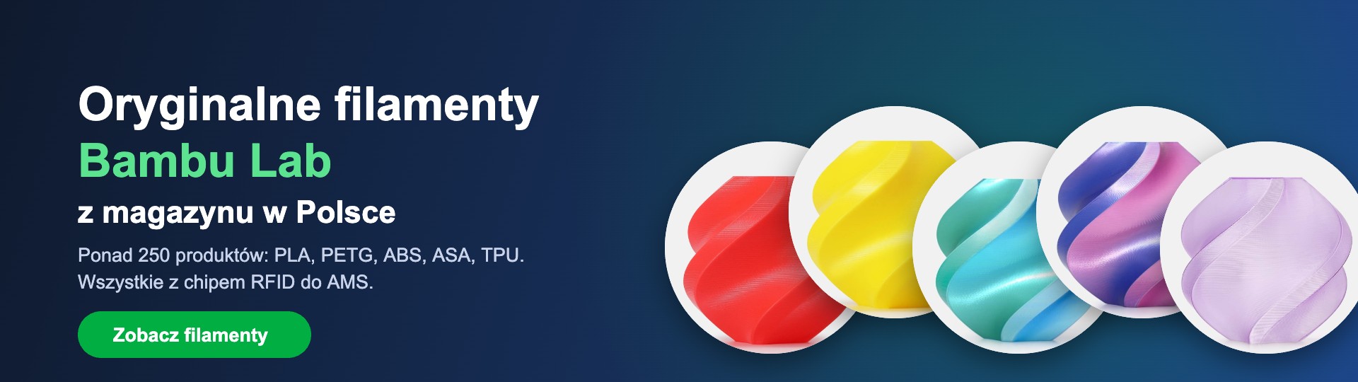 Oryginalne filamenty Bambu Lab z magazynu w Polsce